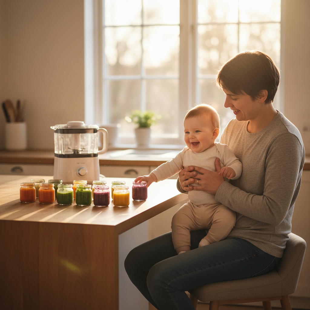 Babymoov Nutribaby Plus mit zwei Dampfkörben für das Vorkochen großer Brei-Mengen.
