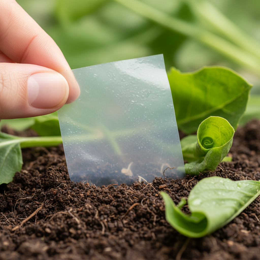 Symbolische Darstellung der umweltfreundlichen, biologisch abbaubaren Beutel des Korbell Windeleimers, die einen Schritt in Richtung nachhaltigere Entsorgung ermöglichen.