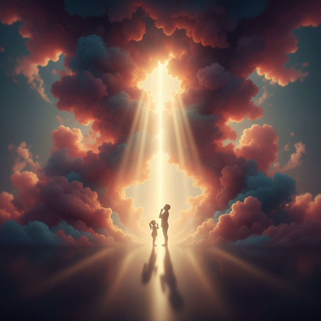 Abstrakte Darstellung, wie wilde Energie in ruhigen Fokus übergeht – zentral für erfolgreiches Mini-Yoga für Kleinkinder.