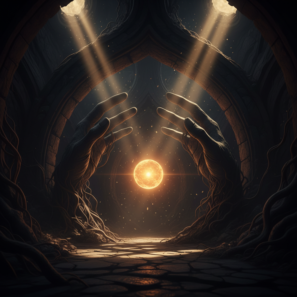 Emotionales Bild eines Erwachsenen, der ein Kind in einem Moment des Gefühlsausbruchs beruhigt, Metapher für den Umgang mit Wutanfälle Kleinkind.