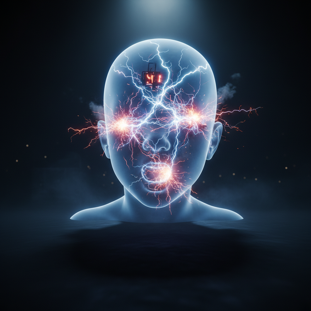 Symbolbild für Wutanfälle Kleinkind, das den internen emotionalen Sturm und den 'Kurzschluss' im unreifen Kinderhirn visualisiert.