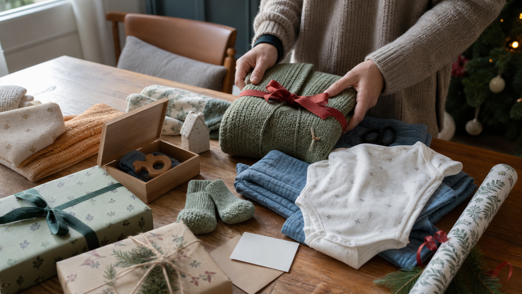 Praktisch zusammengestellte Babygeschenke zum Thema Weihnachtsgeschenke Baby